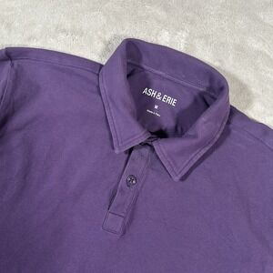 Ash & Erie Blue Polo Shirt Men's M Knit Short Sleeve Casual Pima Cotton Preppy